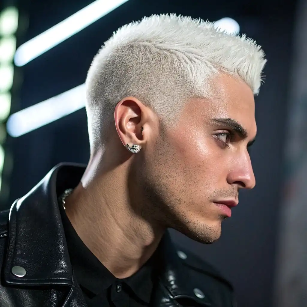 Textured Pale Blonde Buzz