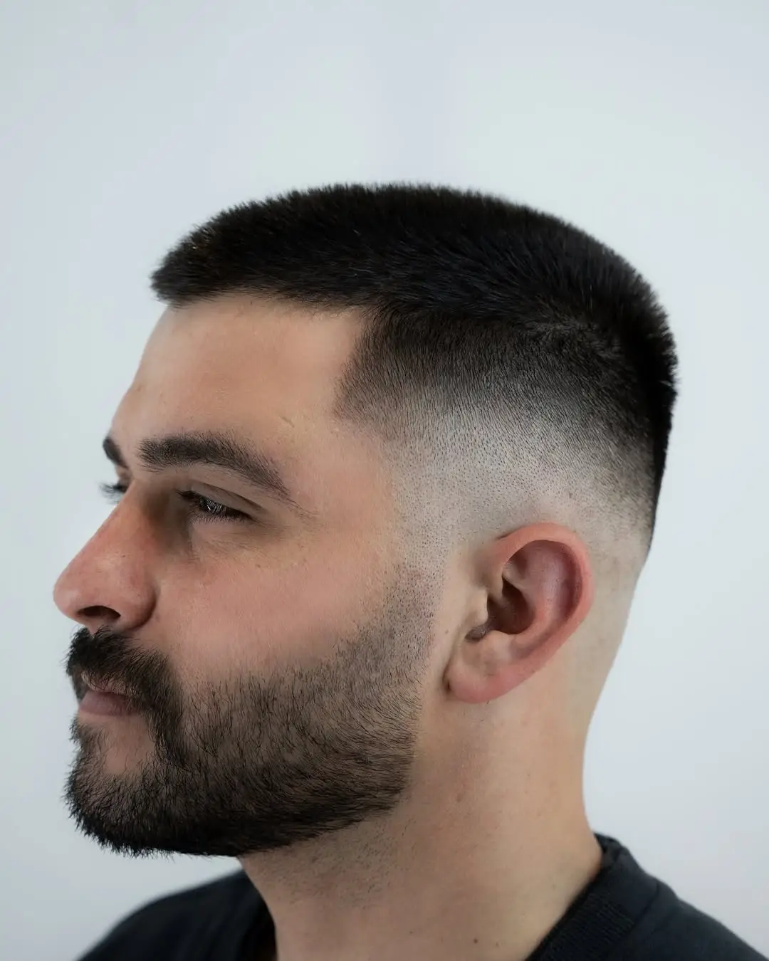 The Mid-Length Buzz with High Fade