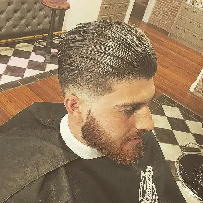 The Tapered Slick Back with Full Beard