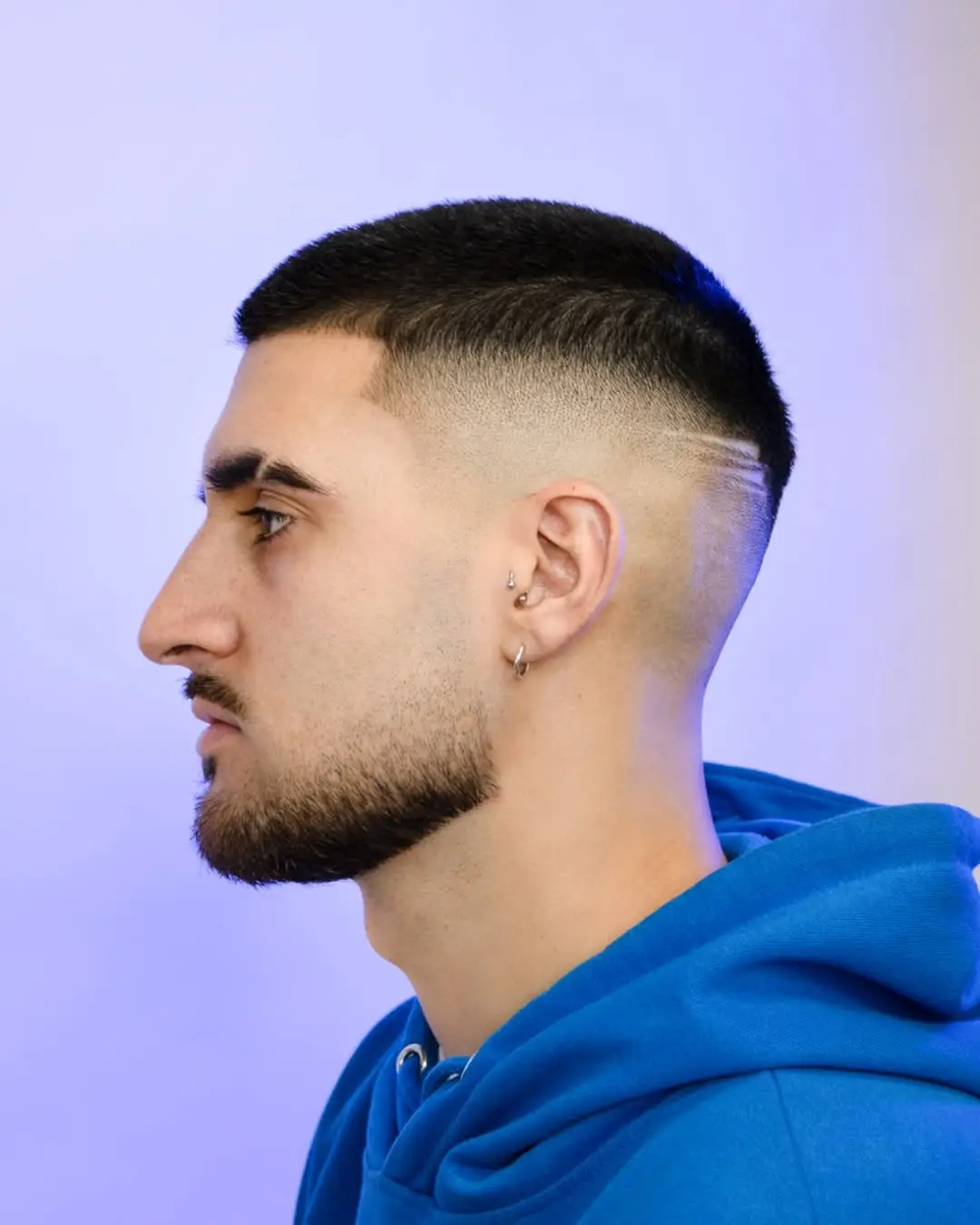 The Textured Buzz with Engraved Line and High Fade
