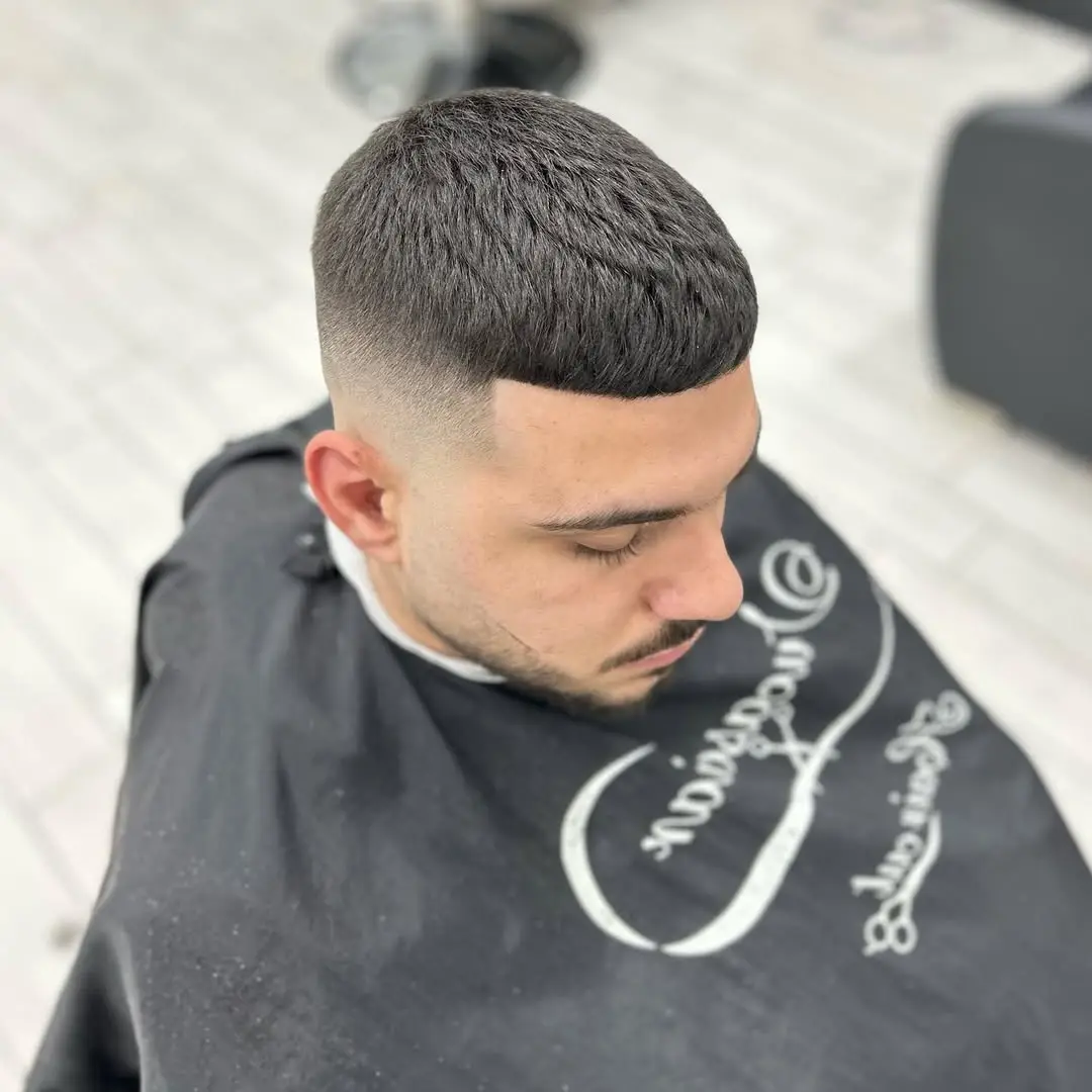 The Textured Crop with Mid Skin Fade
