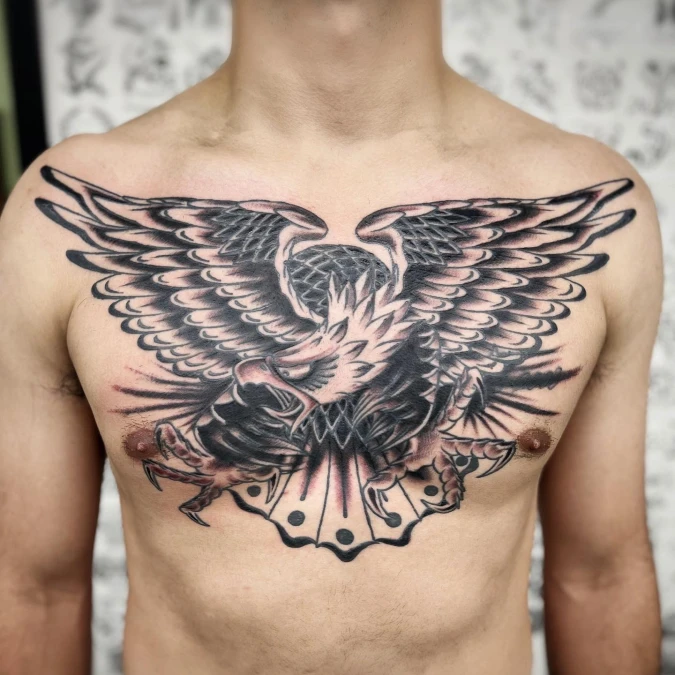 Traditional Eagle With Scalloped Tail Feathers