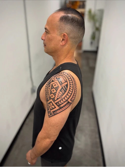 Tribal Patterned Shield Shoulder Piece