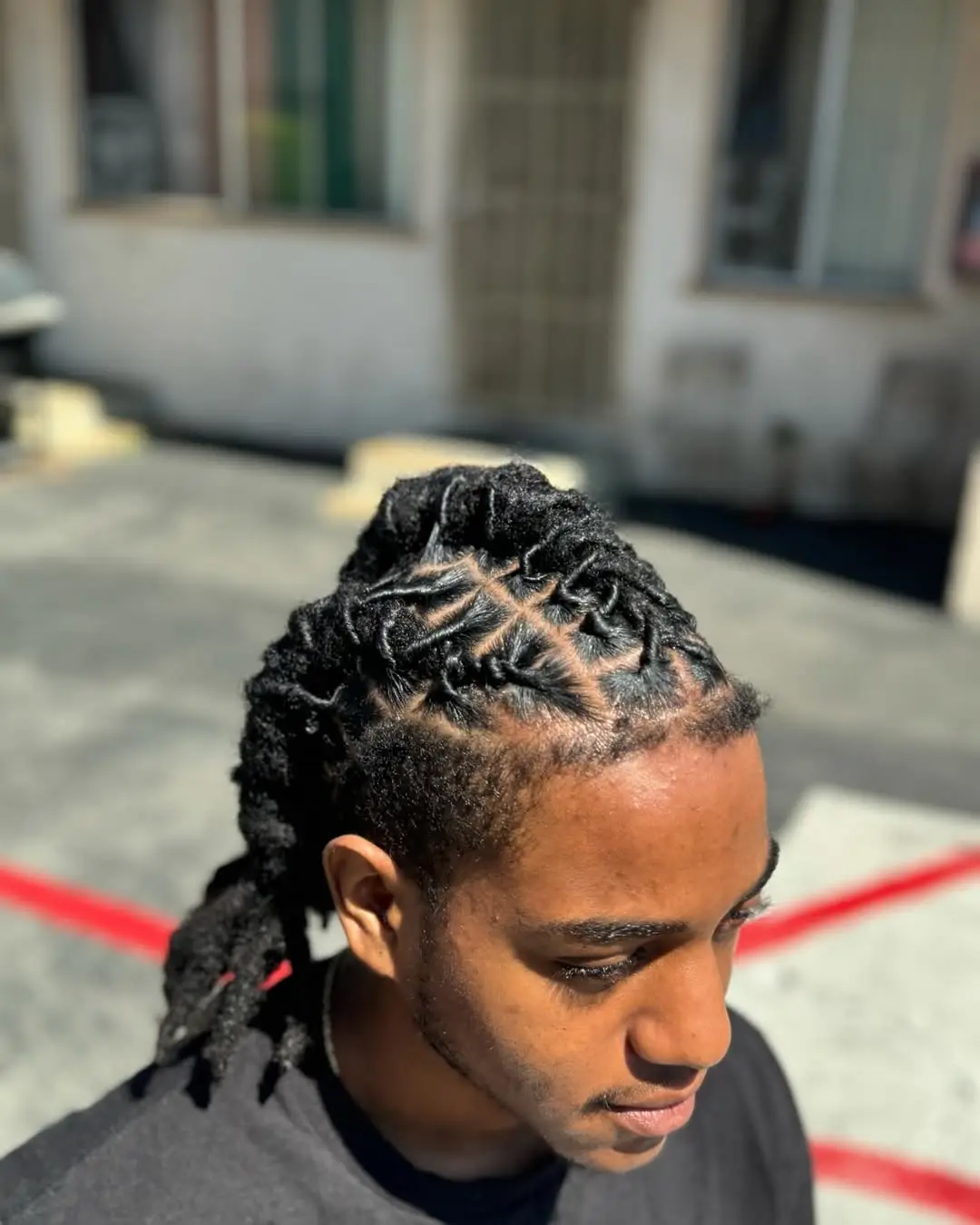 Updo Twisted Crown with Tapered Sides