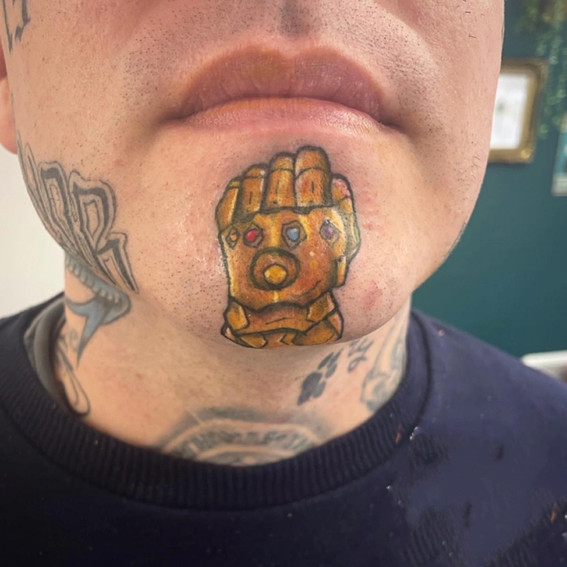 Vibrant Gold Infinity Gauntlet Chin Piece