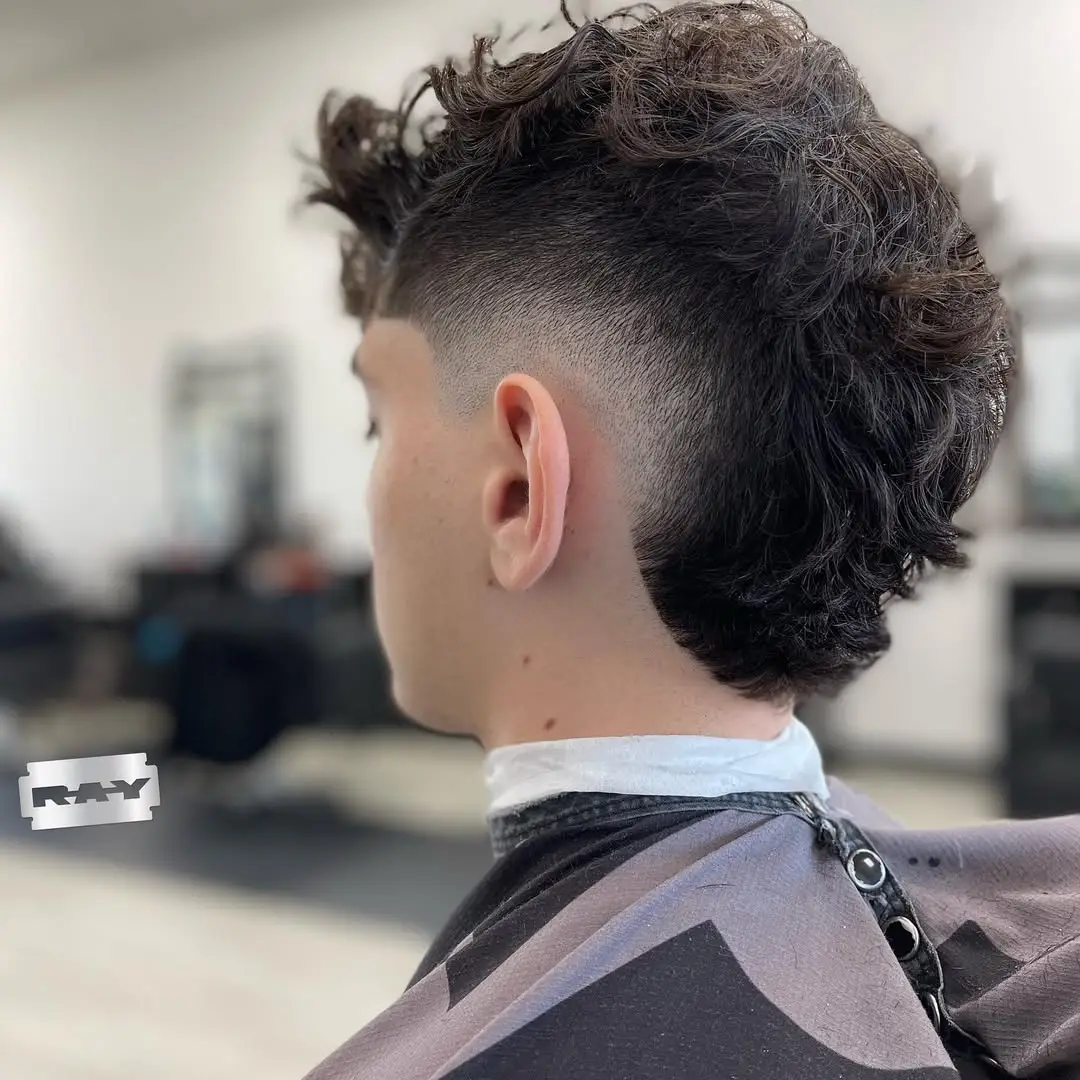 Voluminous Curly Faux Hawk