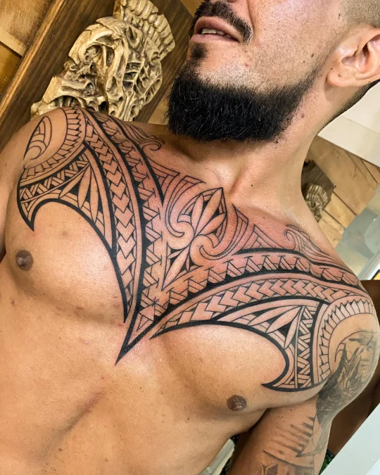 Woven Geometric Tribal Chest Architecture