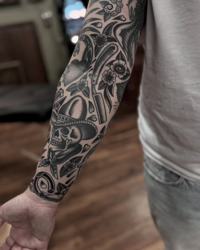 Western Blackwork Forearm Sleeve