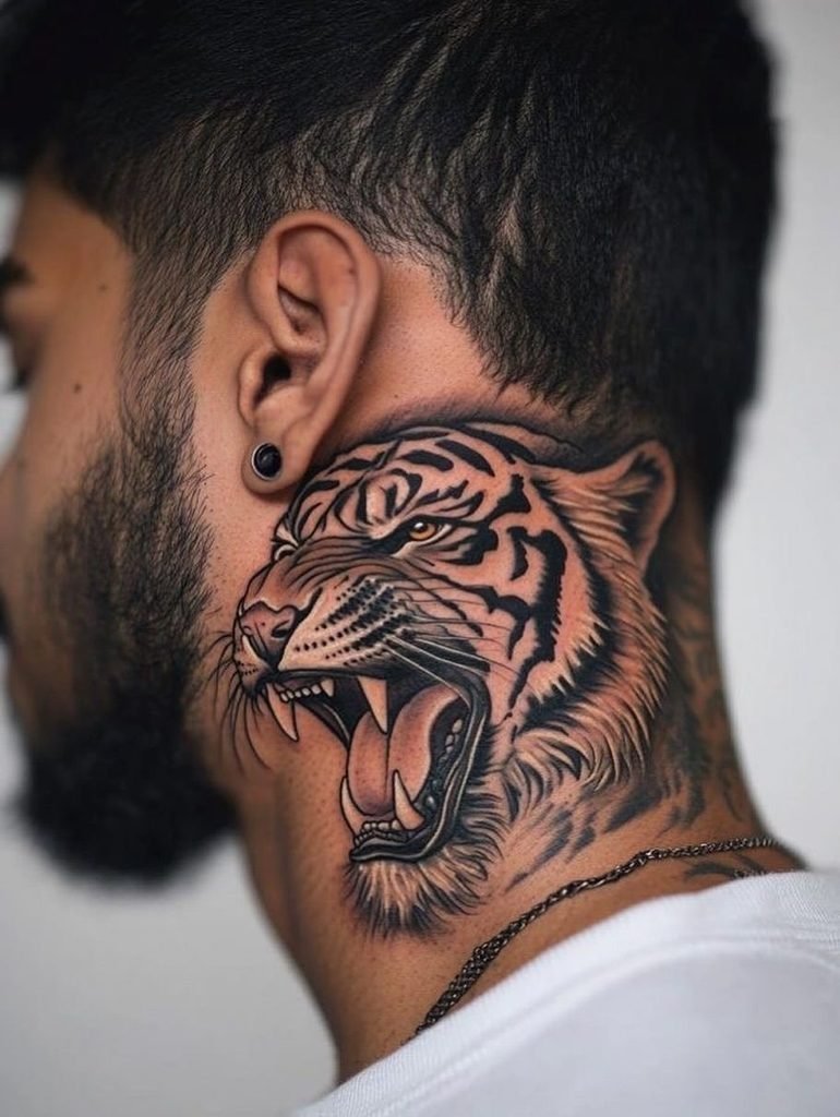 Roaring Tiger Profile With High Contrast Shading