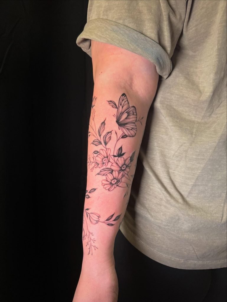 Floating Butterfly and Wildflower Wrap