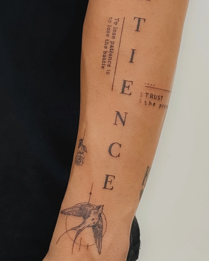 Vertical Typography and Minimalist Bird