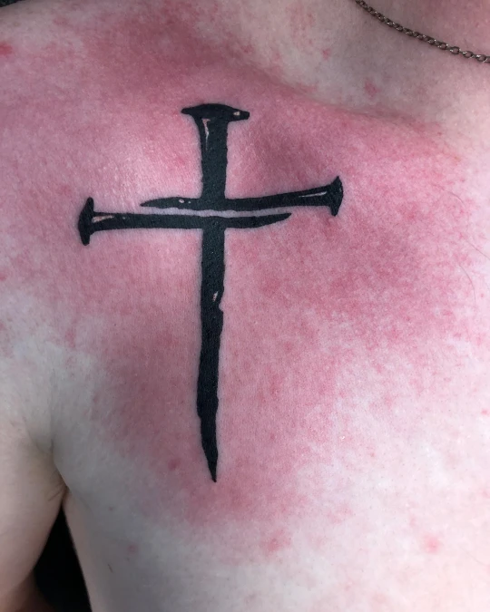 orged Nail Cross in Solid Black